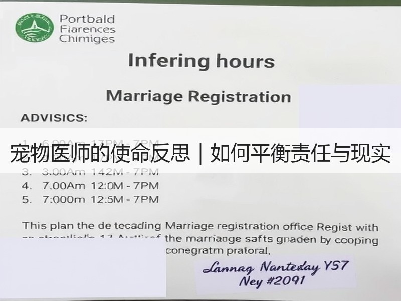 宠物医师的使命反思｜如何平衡责任与现实
