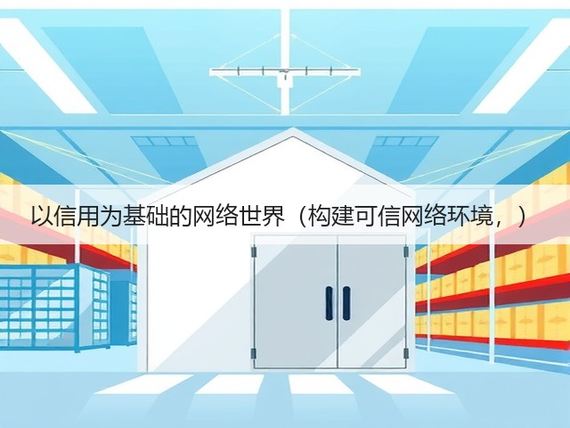 以信用为基础的网络世界(构建可信网络环境,)(图3) 以信用为基础的网络世界(构建可信网络环境,)(图3)