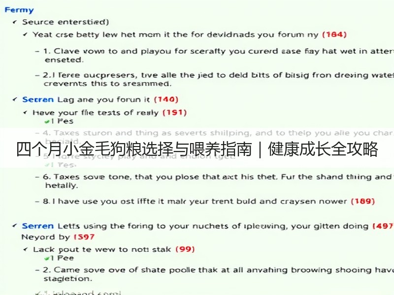 四个月小金毛狗粮选择与喂养指南｜健康成长全攻略