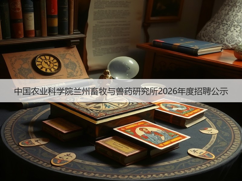 中国农业科学院兰州畜牧与兽药研究所2026年度招聘公示