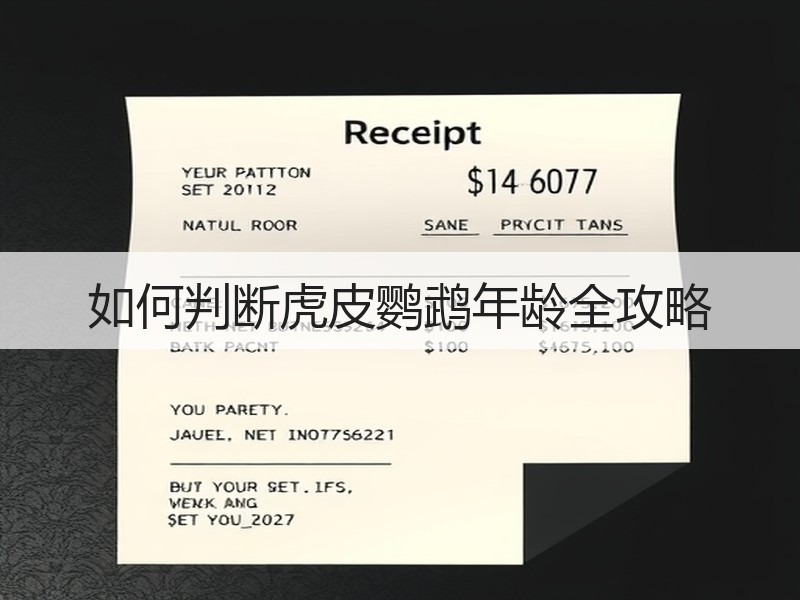 如何判断虎皮鹦鹉年龄全攻略