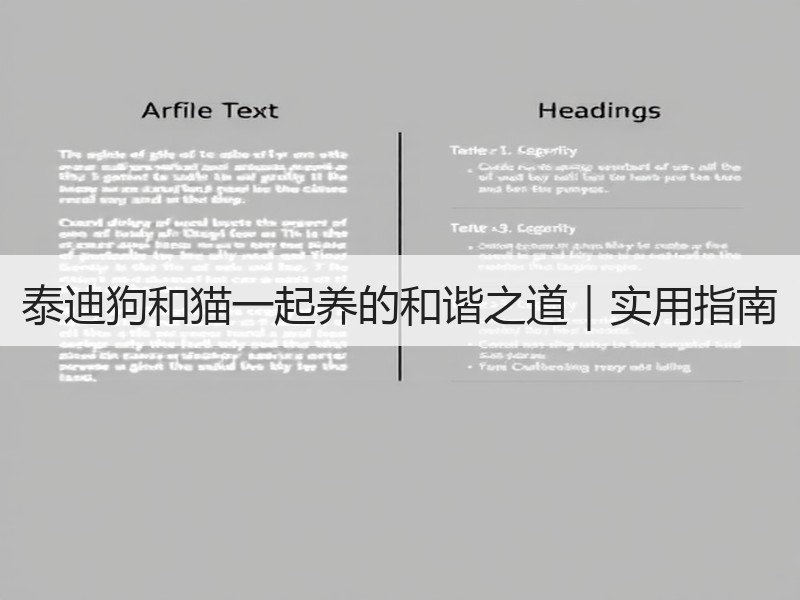 泰迪狗和猫一起养的和谐之道｜实用指南