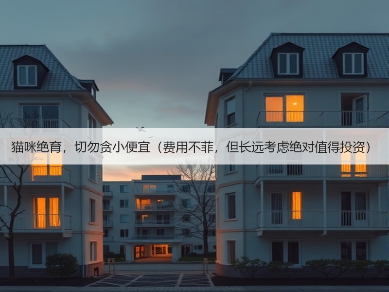 猫咪绝育，切勿贪小便宜（费用不菲，但长远考虑绝对值得投资）