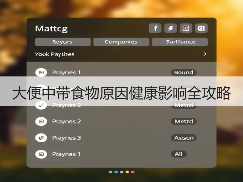 大便中带食物原因健康影响全攻略