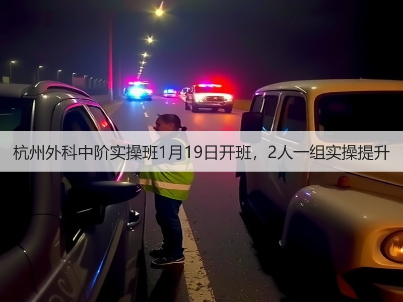 杭州外科中阶实操班1月19日开班，2人一组实操提升