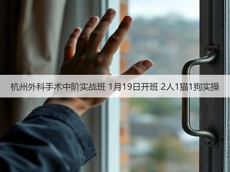 杭州外科手术中阶实战班 1月19日开班 2人1猫1狗实操